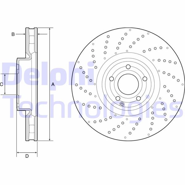 DELPHI BG9215C Fren Sistemleri Fren Diski - MERCEDES-BENZ SL (R231) uyumlu
