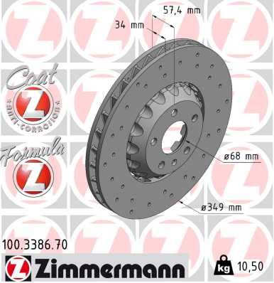 ZIMMERMANN 100.3386.70 Fren Sistemleri Fren Diski - AUDI A8 D5 (4N2, 4N8, 4NC, 4NL) uyumlu