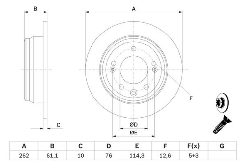 BOSCH 0 986 479 508 Fren Sistemleri Fren Diski - KIA CEE'D SW (ED) uyumlu