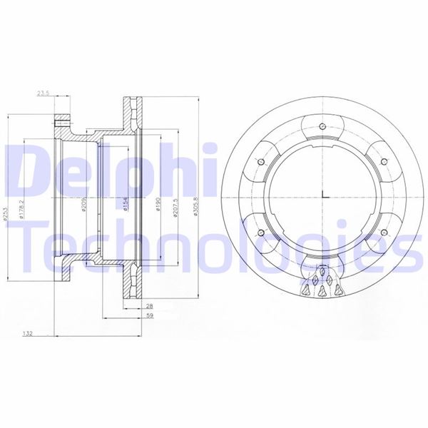 DELPHI BG9069 Fren Sistemleri Fren Diski - IVECO DAILY IV Platform şasi uyumlu