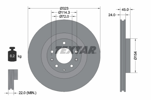TEXTAR 92174403 Fren Sistemleri Fren Diski - MAZDA RX-8 (SE, FE) uyumlu