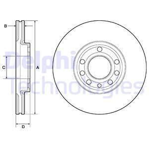 DELPHI BG3713T Fren Sistemleri Fren Diski - SAAB 9-3 (YS3F, E79, D79, D75) uyumlu