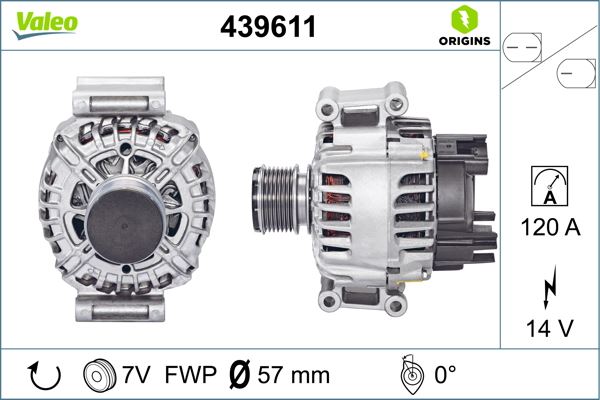 VALEO 439611 Elektrik Sistemi Alternatör - MERCEDES-BENZ C-SERISI T-Model (S204) uyumlu