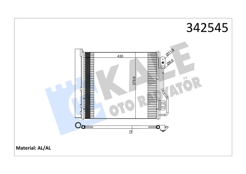 KALE OTO RADYATÖR 342545 İklimlendirme Sistemi Klima Radyatörü - SMART FORTWO Coupe (451) uyumlu