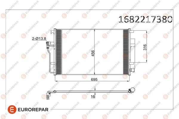 EUROREPAR 1682217380 İklimlendirme Sistemi Klima Radyatörü - MERCEDES-BENZ SPRINTER 3,5-t Minibüs/Otobüs (B906) uyumlu