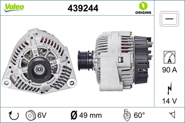 VALEO 439244 Elektrik Sistemi Alternatör - MERCEDES-BENZ E-SERISI (W124) uyumlu