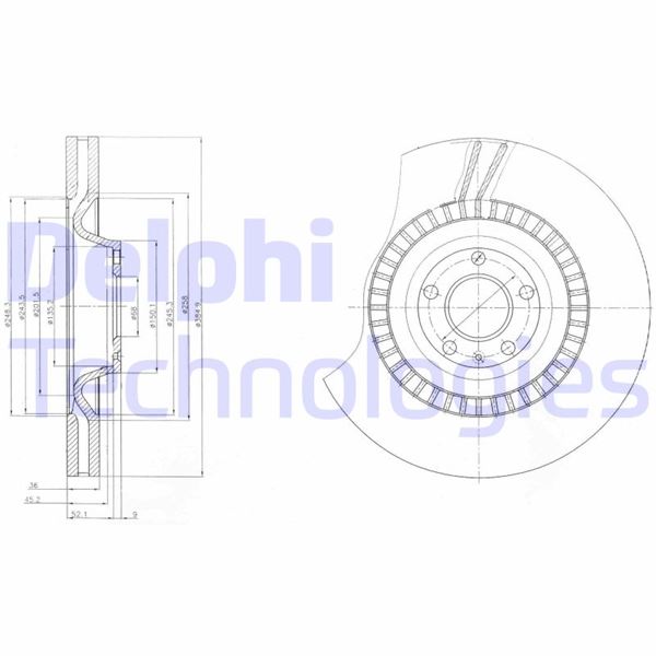 DELPHI BG9065C Fren Sistemleri Fren Diski - AUDI A6 C6 (4F2) uyumlu