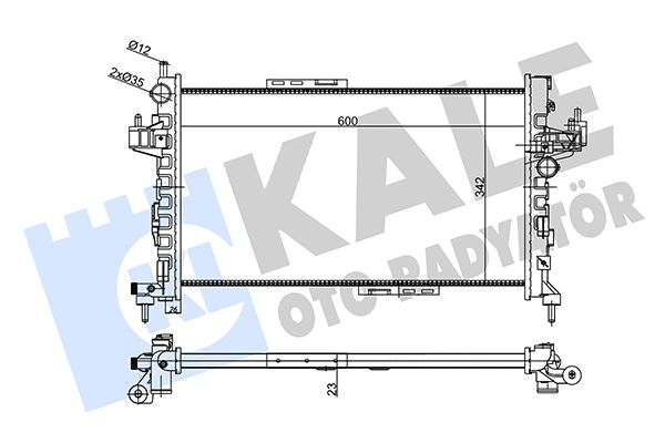 KALE OTO RADYATÖR 356875 Soğutma Sistemi Su Soğutucu & Parçaları - OPEL TIGRA TwinTop (X04) uyumlu