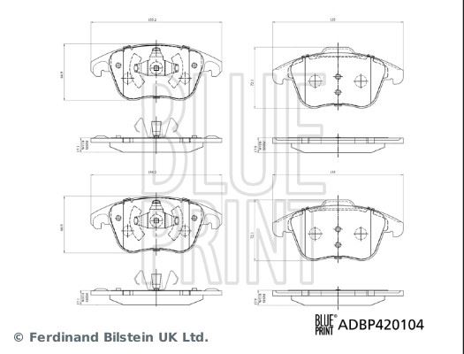 BLUE PRINT ADBP420104 Fren Sistemleri Fren Balatası - PEUGEOT 208 I (CA_, CC_) uyumlu
