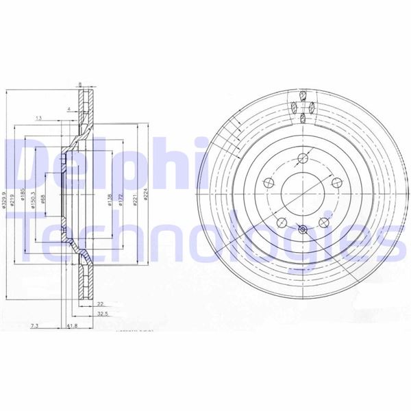 DELPHI BG3991 Fren Sistemleri Fren Diski - AUDI A6 C7 (4G2, 4GC) uyumlu