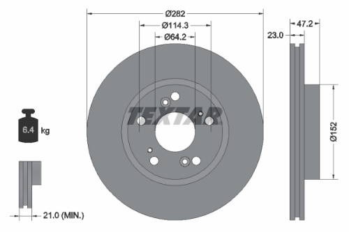 TEXTAR 92144403 Fren Sistemleri Fren Diski - HONDA STREAM (RN) uyumlu