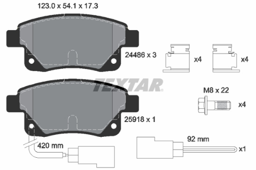 TEXTAR 2448601 Fren Sistemleri Fren Balatası - FORD TRANSIT Minibüs/Otobüs (FD_ _, FB_ _, FS_ _, FZ_ _, FC_ _) uyumlu