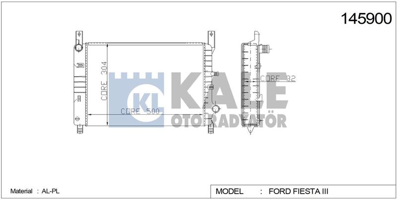 Su Radyatörü - KALE OTO RADYATÖR - 0213202AL Ürün Görseli