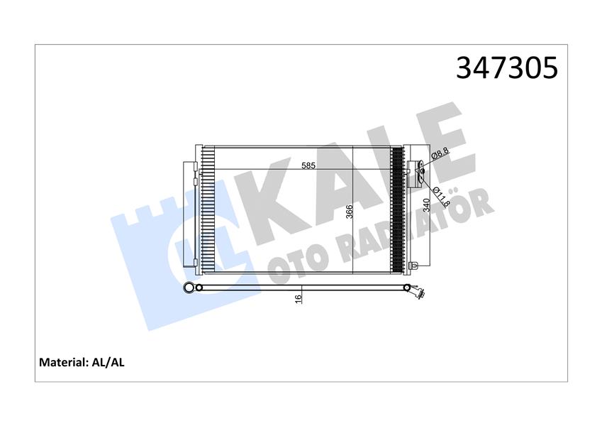 KALE OTO RADYATÖR 347305 İklimlendirme Sistemi Klima Radyatörü - FIAT 500L (351_, 352_) uyumlu