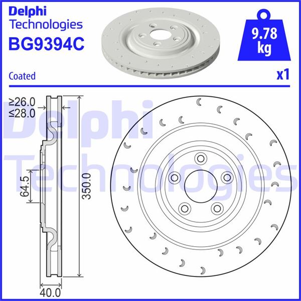 DELPHI BG9394C Fren Sistemleri Fren Diski - JAGUAR XK II Coupe (X150) uyumlu