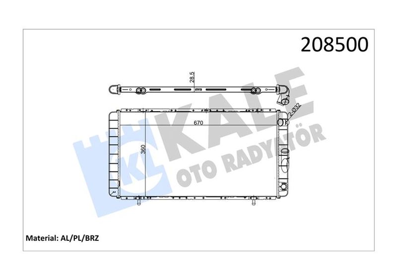 Su Radyatörü - KALE OTO RADYATÖR - 0505081AB Ürün Görseli