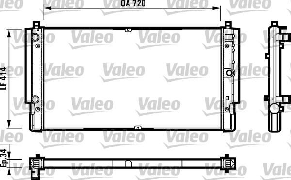 VALEO 731616 Soğutma Sistemi Su Soğutucu & Parçaları - VW TRANSPORTER T4 Minibüs/Otobüs (70B, 70C, 7DB, 7DK, 70J, 70K, uyumlu