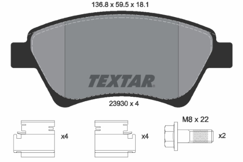 TEXTAR 2393001 Fren Sistemleri Fren Balatası - RENAULT MEGANE II Station wagon (KM0/1_) uyumlu