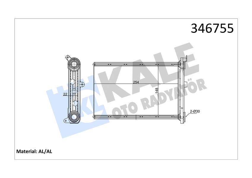 KALE OTO RADYATÖR 346755 İklimlendirme Sistemi İç Mekan Isı Değiştirici - BMW 3 Touring (E91) uyumlu