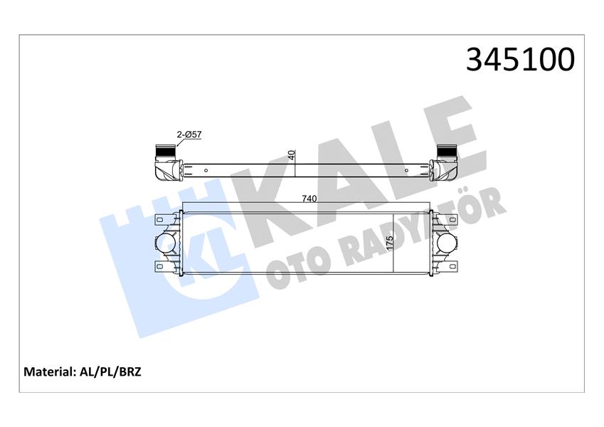 KALE OTO RADYATÖR 345100 Motor Turbo Radyatörü - OPEL MOVANO A Minibüs/Otobüs (X70) uyumlu