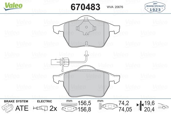 VALEO 670483 Fren Sistemleri Fren Balatası - AUDI A4 B5 (8D2) uyumlu