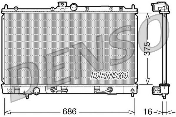 DENSO DRM45024 Soğutma Sistemi Su Soğutucu & Parçaları - MITSUBISHI LANCER VII (CS_A, CT_A) uyumlu