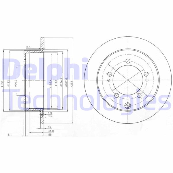 DELPHI BG4037 Fren Sistemleri Fren Diski - MITSUBISHI ECLIPSE II (D3_A) uyumlu