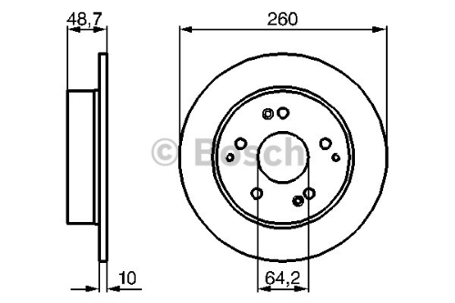 BOSCH 0 986 479 225 Fren Sistemleri Fren Diski - HONDA CIVIC VII Hatchback (EU, EP, EV) uyumlu