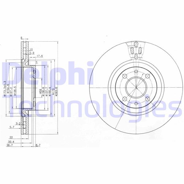 DELPHI BG2407 Fren Sistemleri Fren Diski - ALFA ROMEO 155 (167_) uyumlu