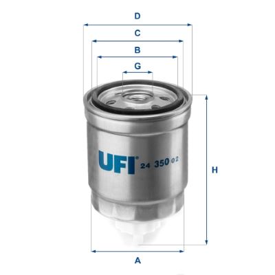 UFI 24.350.02 Yakıt Sistemi Yakıt Filtresi - CITROËN AX (ZA-_) uyumlu