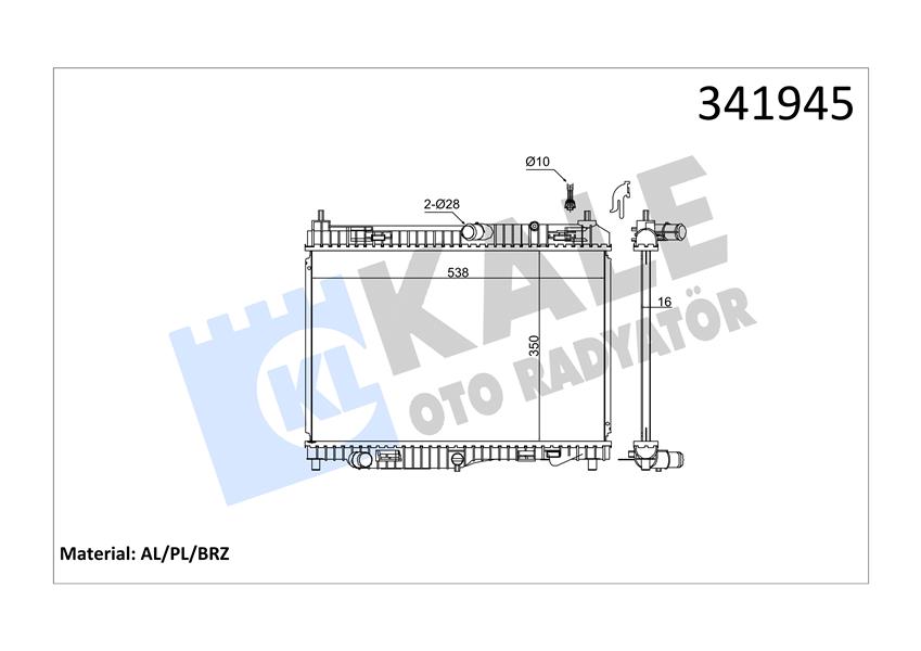 KALE OTO RADYATÖR 341945 Soğutma Sistemi Su Soğutucu & Parçaları - FORD FIESTA VI (CB1, CCN) uyumlu