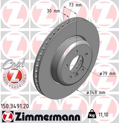 ZIMMERMANN 150.3491.20 Fren Sistemleri Fren Diski - BMW Z4 Roadster (E89) uyumlu