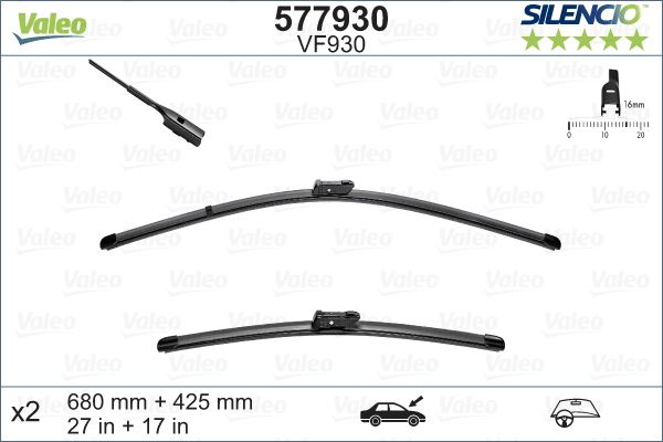 VALEO 577930 Kaporta & Gövde Parçaları Cam Silecek Mekanizması - PEUGEOT 3008 II SUV (MC_, MR_, MJ_, M4_) uyumlu