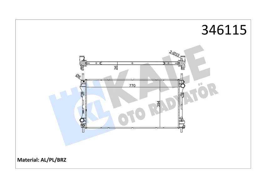 KALE OTO RADYATÖR 346115 Soğutma Sistemi Su Soğutucu & Parçaları - FORD TRANSIT Minibüs/Otobüs (FD_ _, FB_ _, FS_ _, FZ_ _, FC_ _) uyumlu