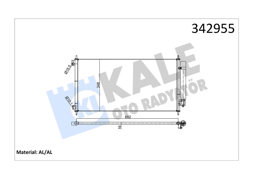 KALE OTO RADYATÖR 342955 İklimlendirme Sistemi Klima Radyatörü - HONDA CITY V Sedan (GM2, GM3) uyumlu