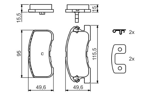 BOSCH 0 986 424 697 Fren Sistemleri Fren Balatası - DAIHATSU SIRION (M1) uyumlu