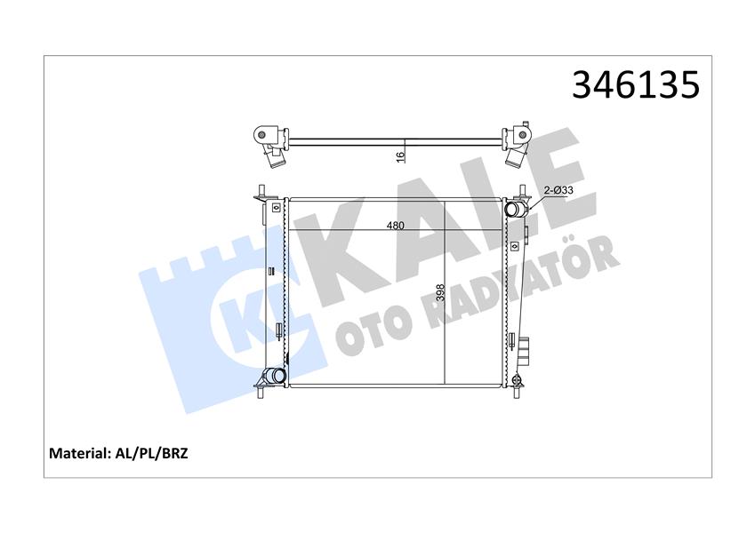 KALE OTO RADYATÖR 346135 Soğutma Sistemi Su Soğutucu & Parçaları - KIA SOUL I (AM) uyumlu