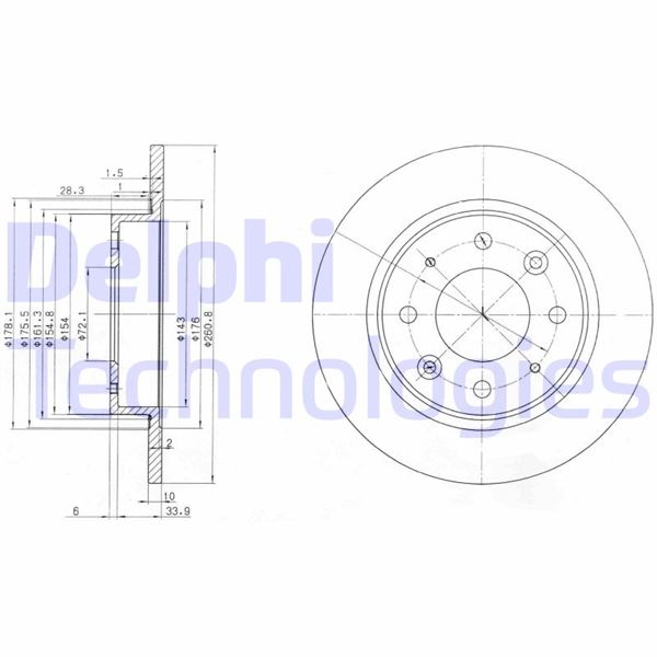 DELPHI BG3336 Fren Sistemleri Fren Diski - KIA CLARUS (K9A) uyumlu