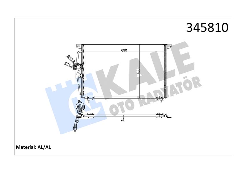 KALE OTO RADYATÖR 345810 İklimlendirme Sistemi Klima Radyatörü - OPEL OMEGA B (V94) uyumlu