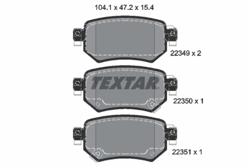 TEXTAR 2234901 Fren Sistemleri Fren Balatası - MAZDA 6 Sedan (GJ, GL) uyumlu