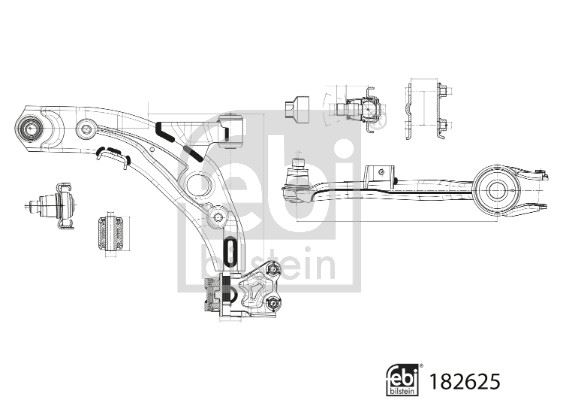 FEBI BILSTEIN 182625 Süspansiyon Sistemi Bugi Kolu - MAZDA CX-7 (ER) uyumlu