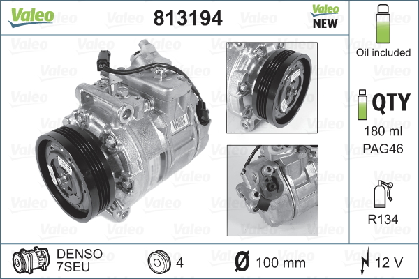 VALEO 813194 İklimlendirme Sistemi Kompresör Parçaları - BMW 7 (E65, E66, E67) uyumlu