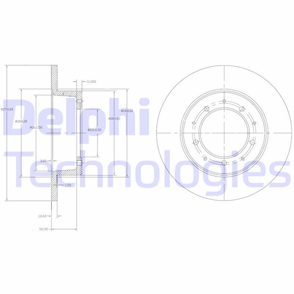 DELPHI BG2799 Fren Sistemleri Fren Diski - LAND ROVER RANGE ROVER I uyumlu