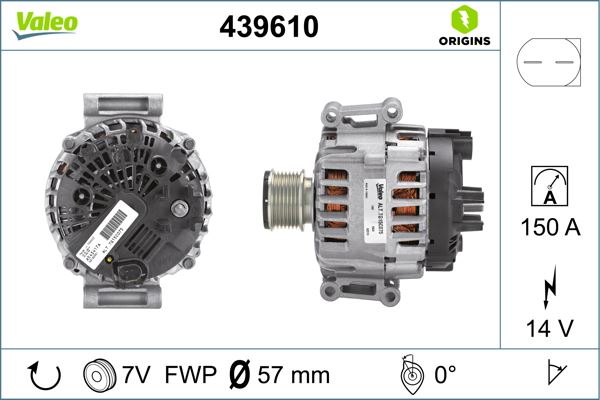 VALEO 439610 Elektrik Sistemi Alternatör - MERCEDES-BENZ C-SERISI T-Model (S204) uyumlu