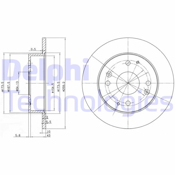 DELPHI BG2666 Fren Sistemleri Fren Diski - ROVER 600 I (RH) uyumlu