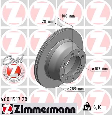 ZIMMERMANN 460.1517.20 Fren Sistemleri Fren Diski - PORSCHE 944 uyumlu