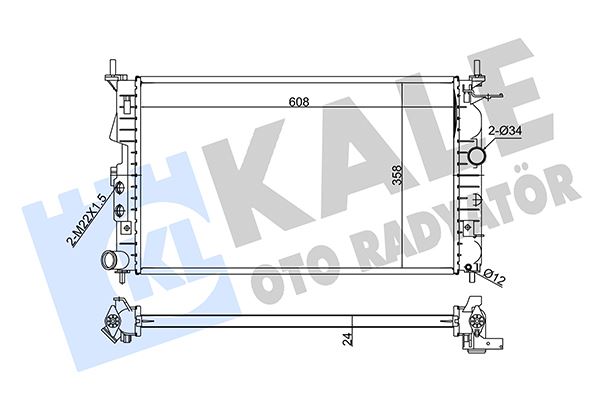KALE OTO RADYATÖR 374100 Soğutma Sistemi Su Soğutucu & Parçaları - OPEL VECTRA B Hatchback (J96) uyumlu