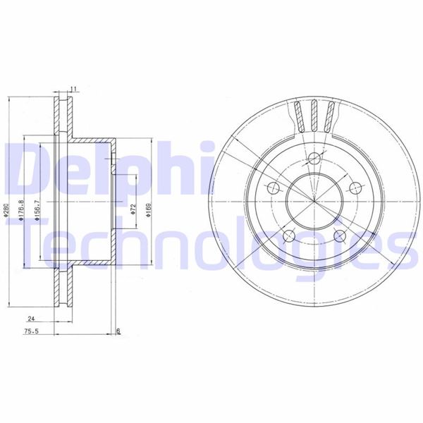 DELPHI BG3533 Fren Sistemleri Fren Diski - JEEP WRANGLER I (YJ, SJ_) uyumlu
