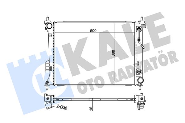 KALE OTO RADYATÖR 358500 Soğutma Sistemi Su Soğutucu & Parçaları - HYUNDAI i20 I (PB, PBT) uyumlu