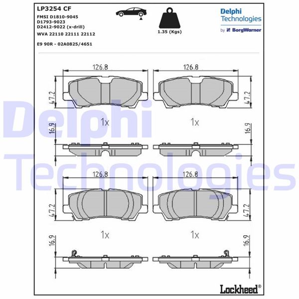 DELPHI LP3254 Fren Sistemleri Fren Balatası - FORD USA MUSTANG Coupe uyumlu